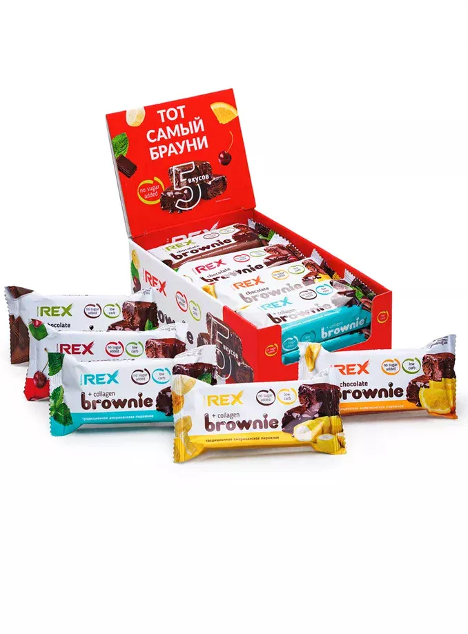 ProteinRex Пирожное Протеиновое Брауни 50g фото