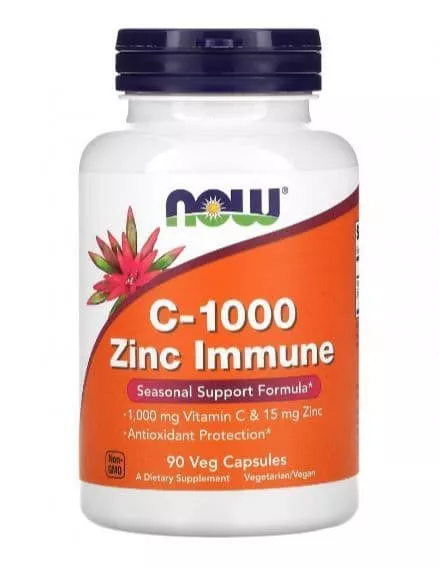 NOW C-1000 Zinc Immune 90 vcaps фото