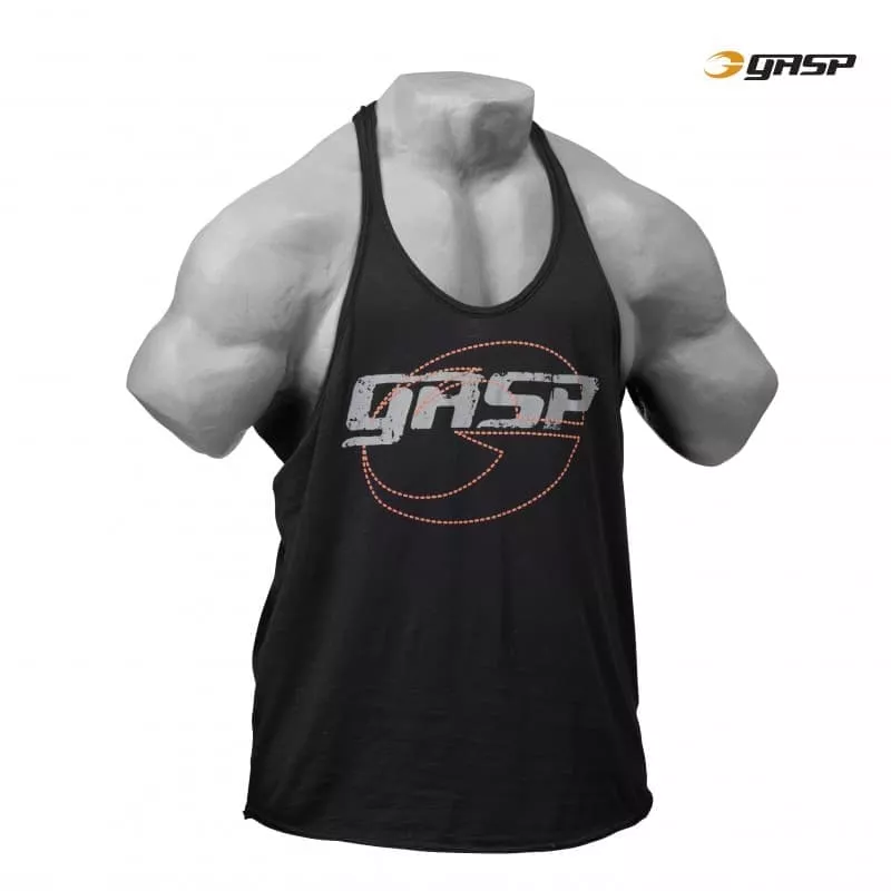 GASP Майка тренировочная Deep cut slub tank, black