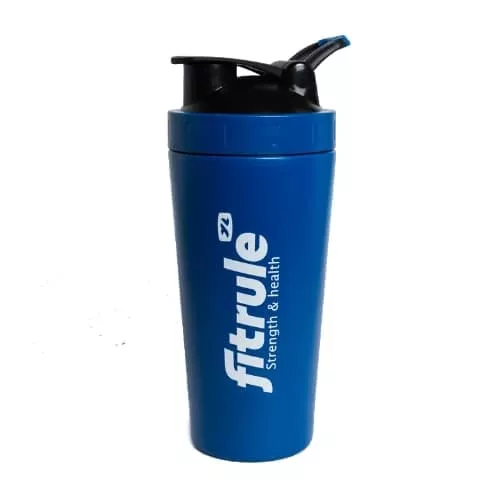 FitRule Шейкер алюминиевый с прозрачной вставкой 700ml (Синий) фото