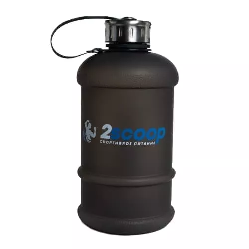2scoop Бутыль 1.3L прорезиненный металлическая крышка (Чёрный)