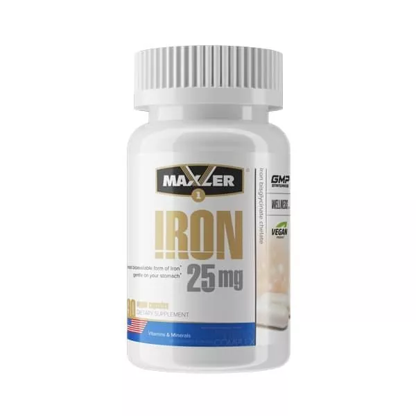 Maxler Iron Bisglycinate Chelate 25 mg 90 vegan caps