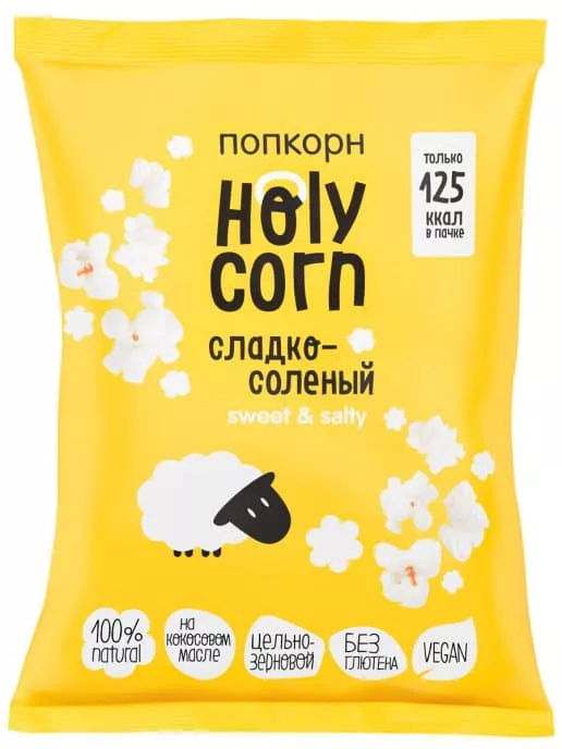 Holy Corn Кукуруза воздушная (попкорн) шт. (Сладко-соленая)
