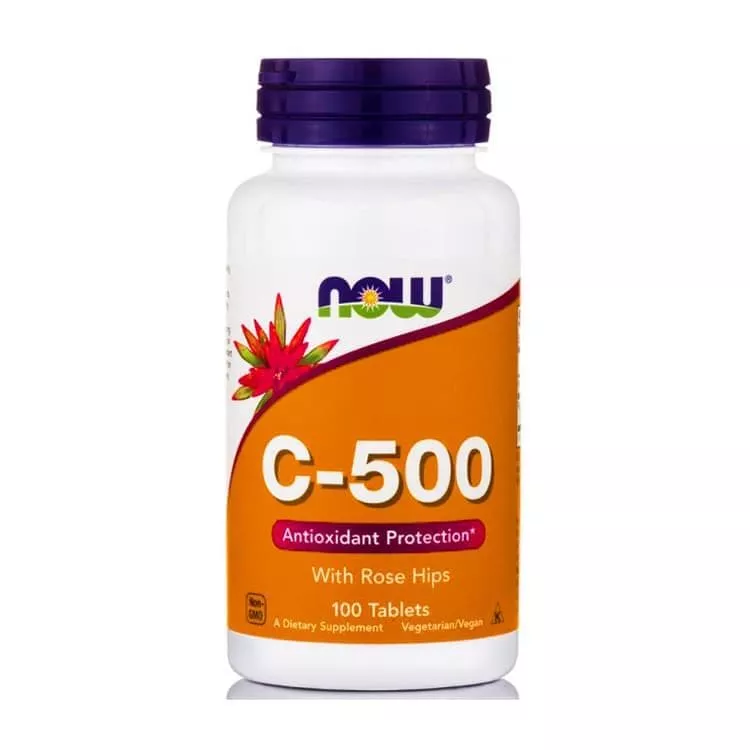 NOW Vitamin C-500 with Rose Hips 100 tabs(неверная) фото