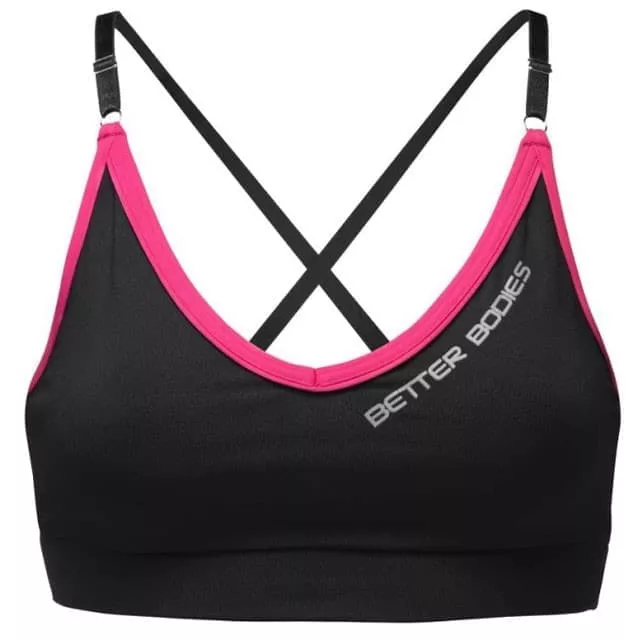 картинка Better Bodies Cherry H.Short Top, Спортивный бюстгальтер черный с розовым от магазина спортивного питания «2scoop»