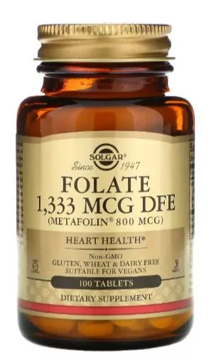 Solgar Folate Folic Acid 800mcg 250 tab