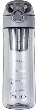 Бутылка для воды Diller D38-550 ml (Серый)