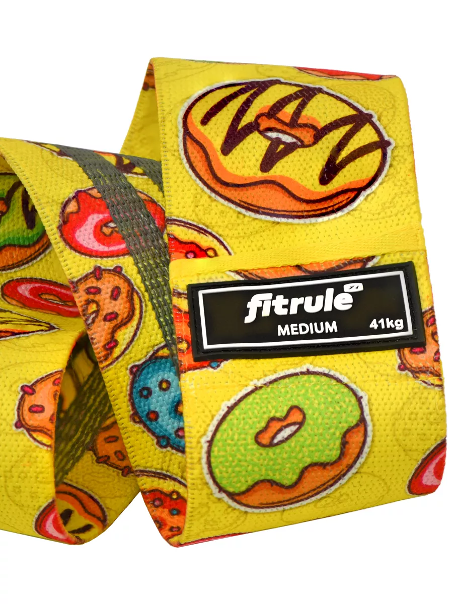 FitRule Фитнес резинка тканевая Принтованная (Пончик 41кг)