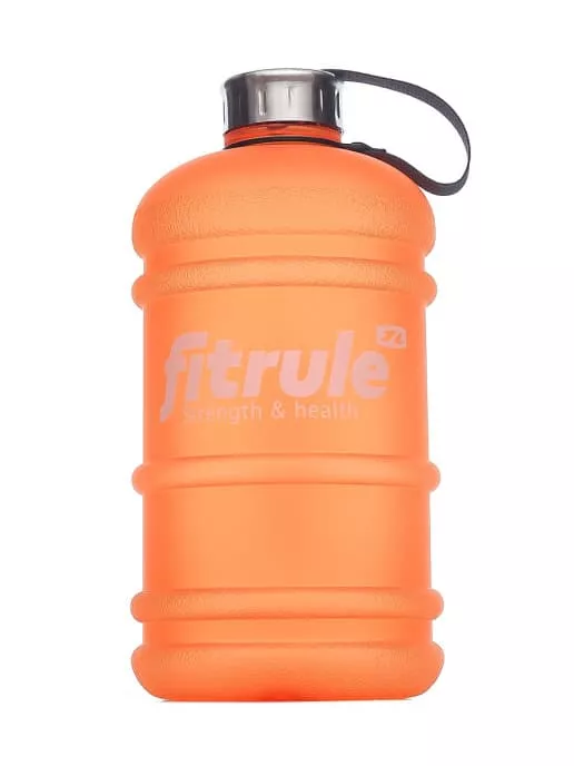 FitRule Бутыль прорезиненная металлическая крышка 2,2L (Оранжевый)
