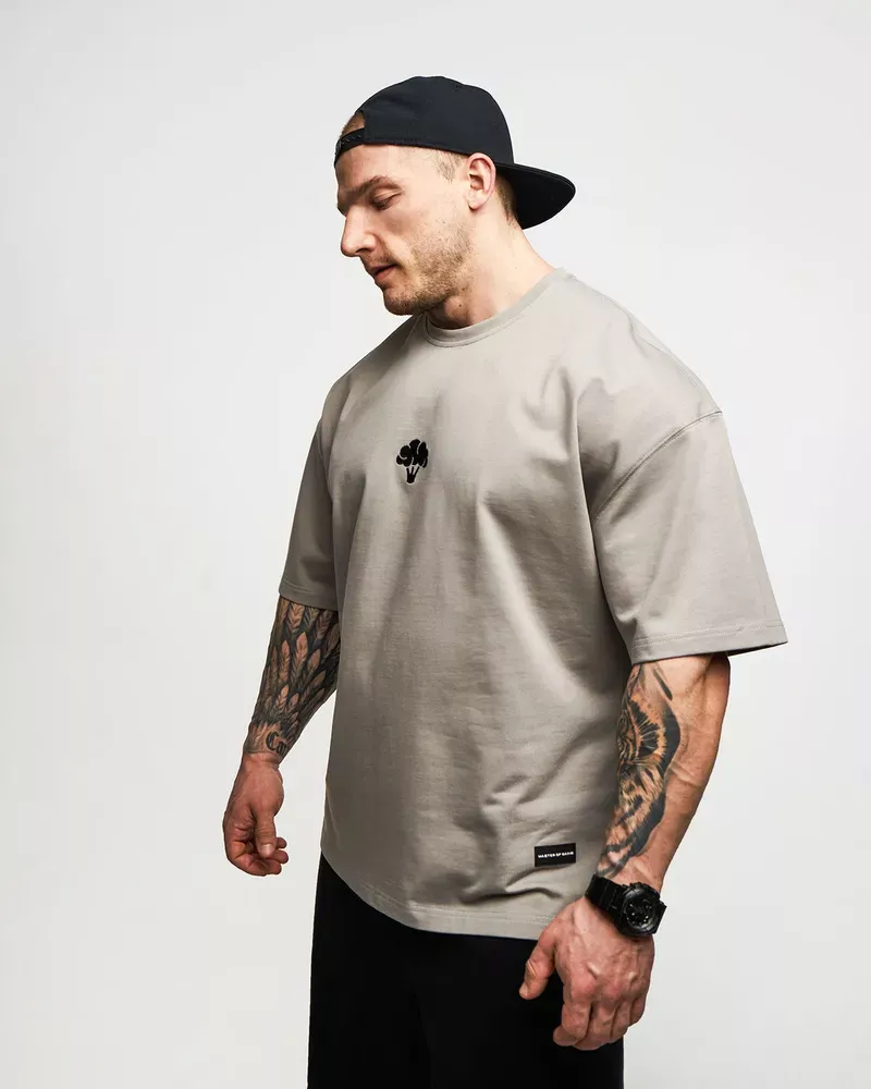 Master of Gains Футболка с Вышивкой Брокколи Серая фото