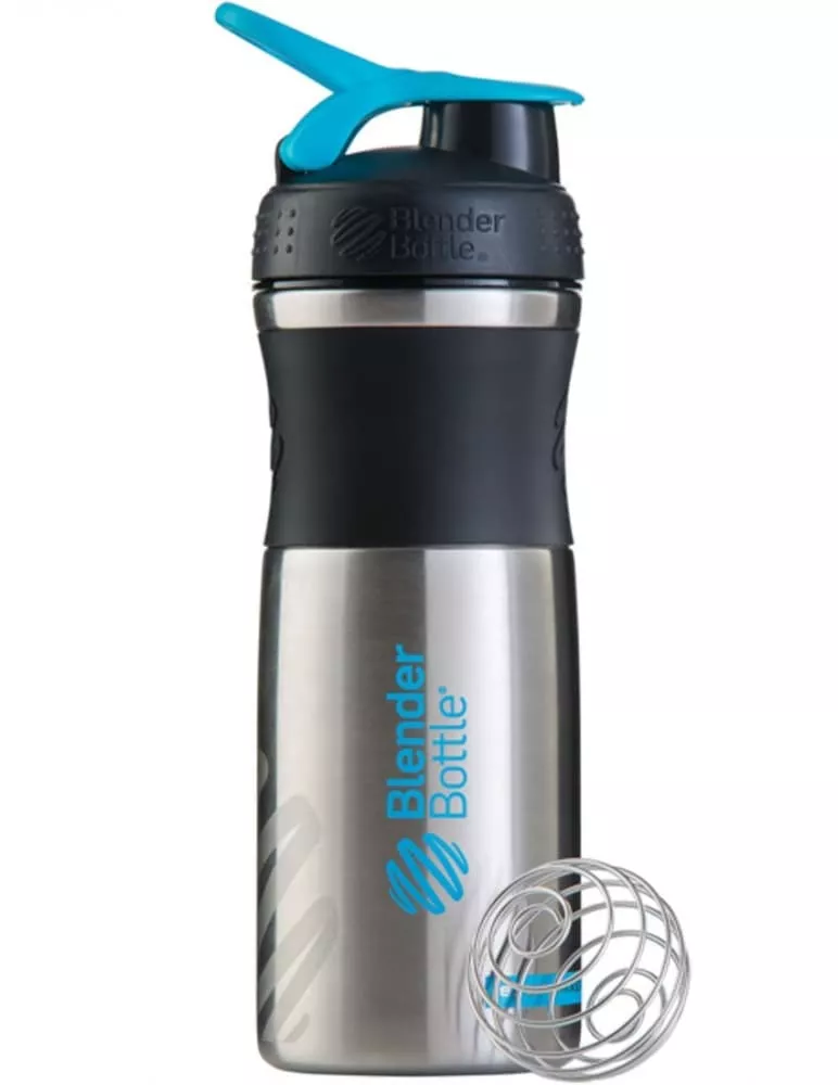 BlenderBottle SportMixer Stainless 828ml Black/Cyan [черный/бирюзовый]