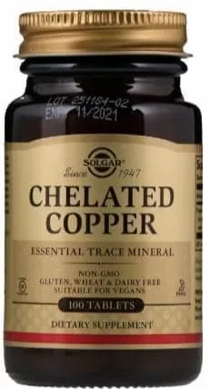 Solgar Chelated Copper 100 tabs