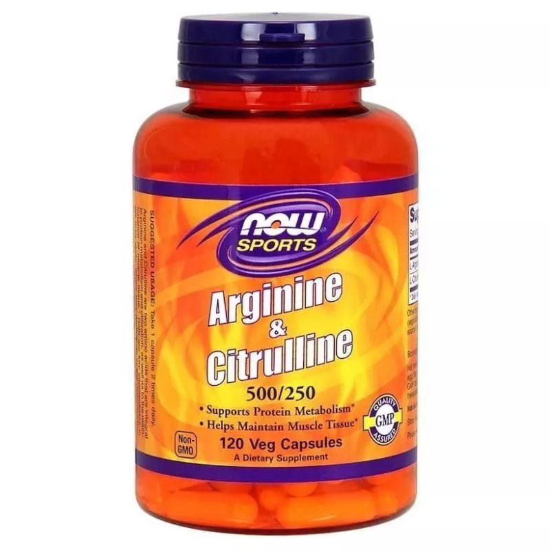 NOW Arginine 500mg Citruline 250mg 240 caps фото