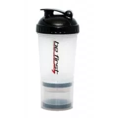 BeFirst Шейкер 3-в-1 450ml (Прозрачный, черная крышка)