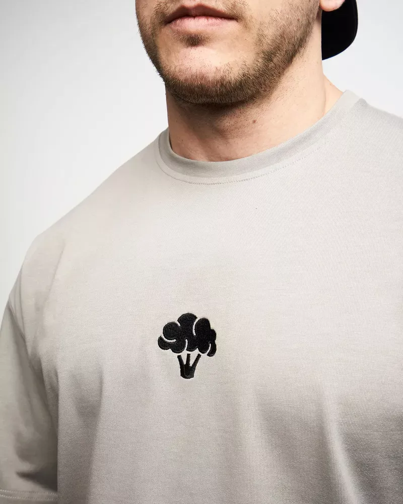 Master of Gains Футболка с Вышивкой Брокколи Серая