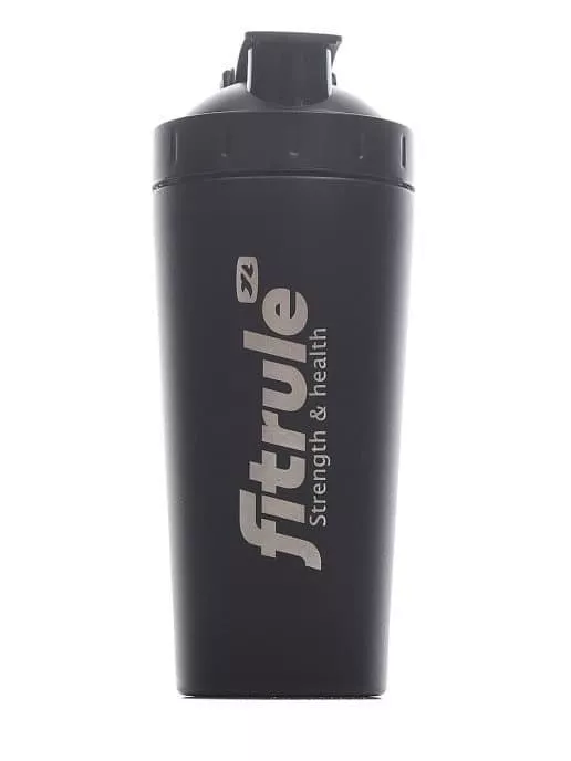 FitRule Шейкер алюминиевый с прозрачной вставкой 700ml (Черный)