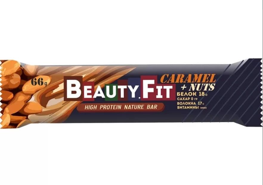 Beauty Fit Натуральные низкоуглеводные батончики Кранч 66g фото