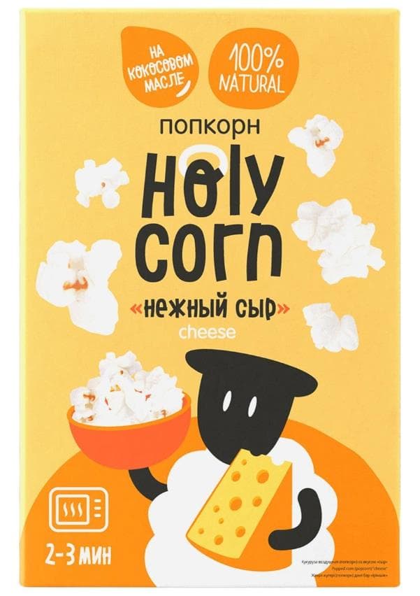 Holy Corn Зерно кукурузы лопающейся для приготовления "Попкорна" "сырный", 70 г (шт) фото