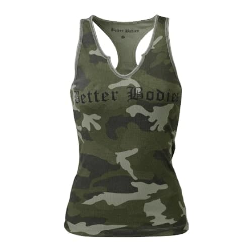 Better Bodies V-neck slub tee, женская футболка зеленый камуфляж фото