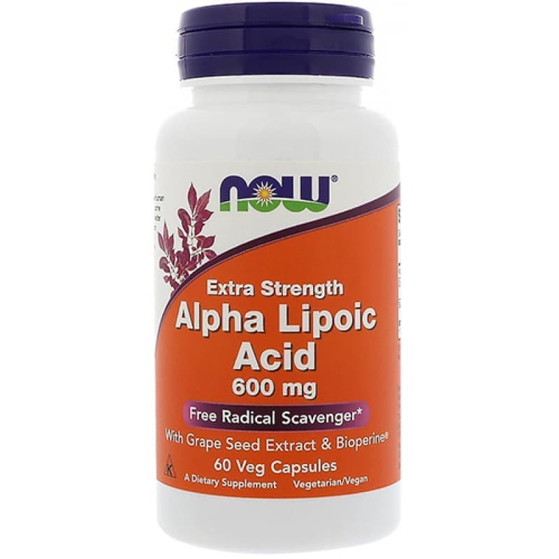 NOW Alpha Lipoic Acid 600mg 60 caps фото