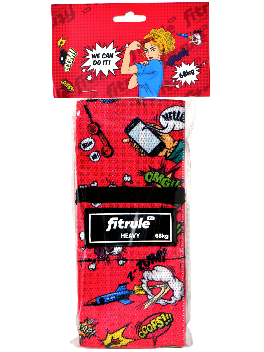 FitRule Фитнес резинка тканевая Принтованная (Комикс 68кг)