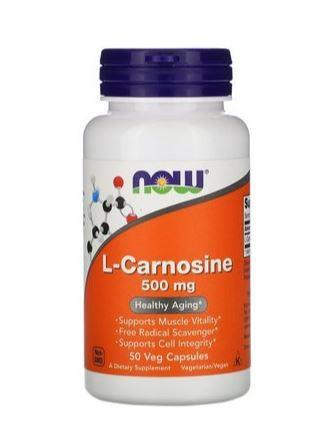 NOW Carnosine 500mg 50 vcaps