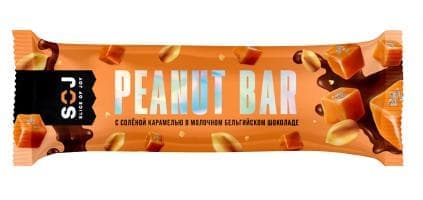 SOJ PEANUT BAR 40g арахис в соленой карамели с ирисо-сливочным вкусом в молочном шоколаде