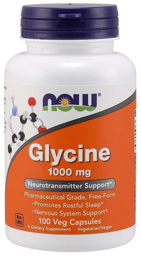 NOW GLYCINE 1000mg 100 caps фото