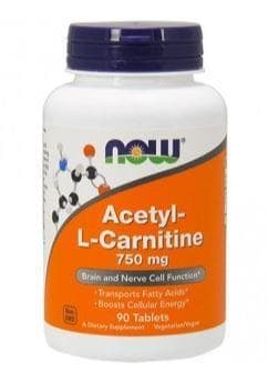 NOW Acetyl L-Carnitine 750mg 90 tabs фото