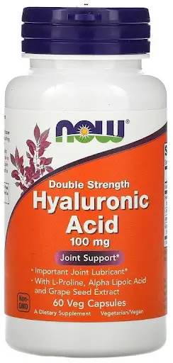 NOW Hyaluronic Acid 2X PLUS 100mg 60 vcaps фото