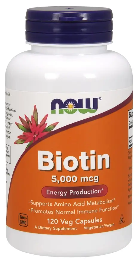 NOW Biotin 5000mcg 120 vcaps фото