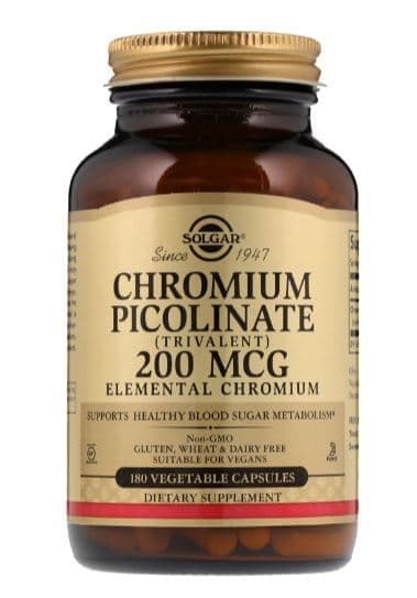 Solgar Chromium Picolinate 200 mcg 180 vcaps