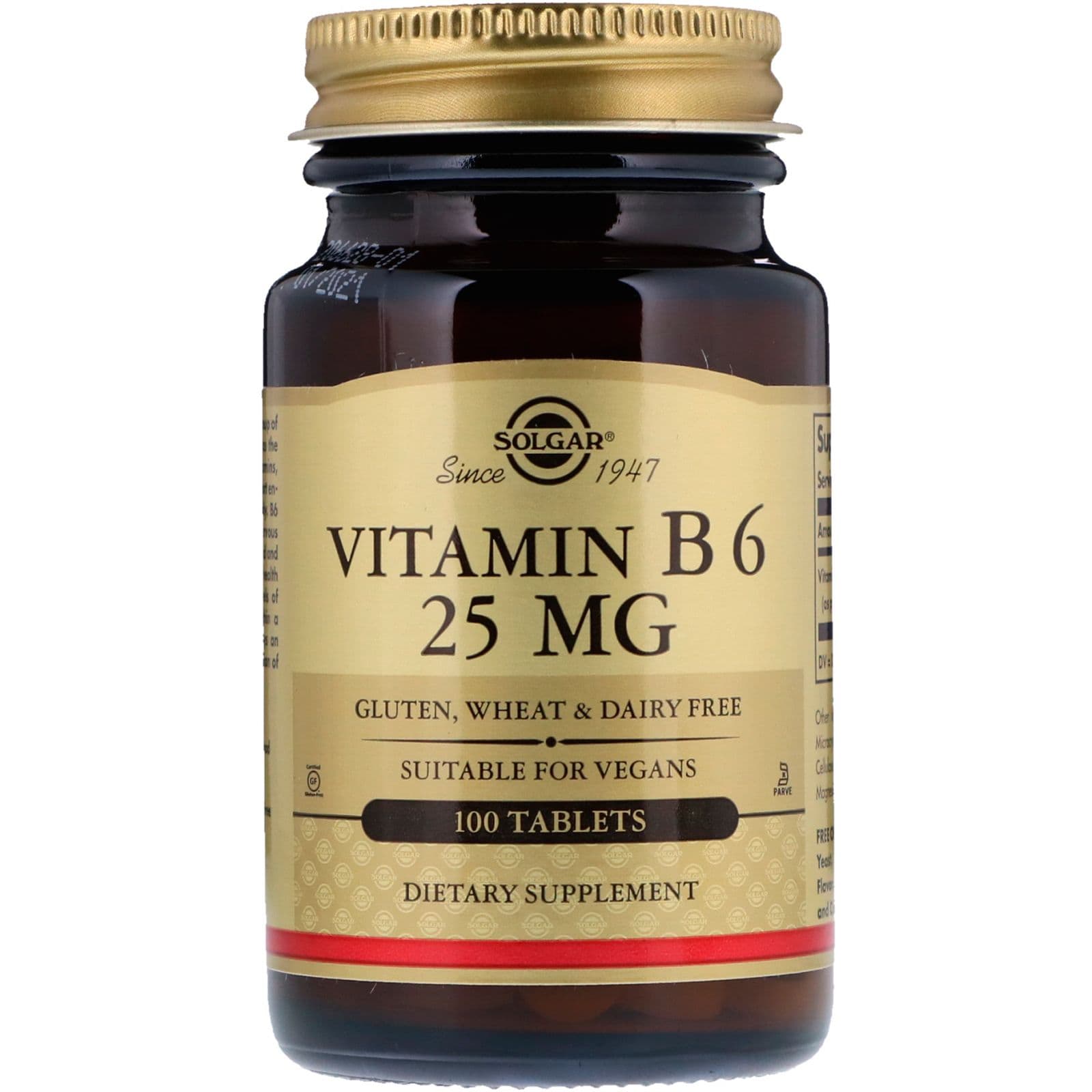 Solgar Vitamin B6 25 mg 100 tabs фото