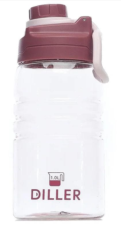 Diller Бутылка для воды D22 1000ml (Розовая) фото