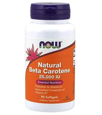 NOW Natural Beta Carotene 25000 IU 90 softgels фото