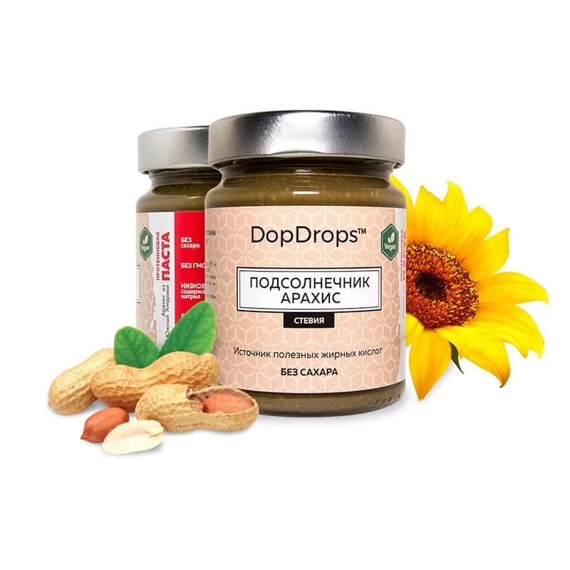 DopDrops Протеиновая Паста Подсолнечник-Арахис 265g фото