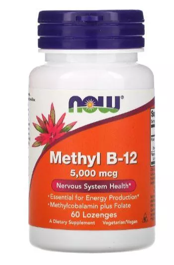 NOW Methyl B-12 5000mcg 60 loz фото