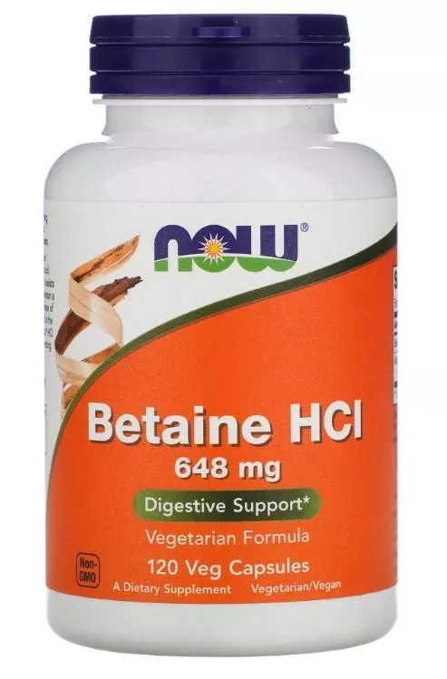 NOW Betaine HCL 120 vcaps фото