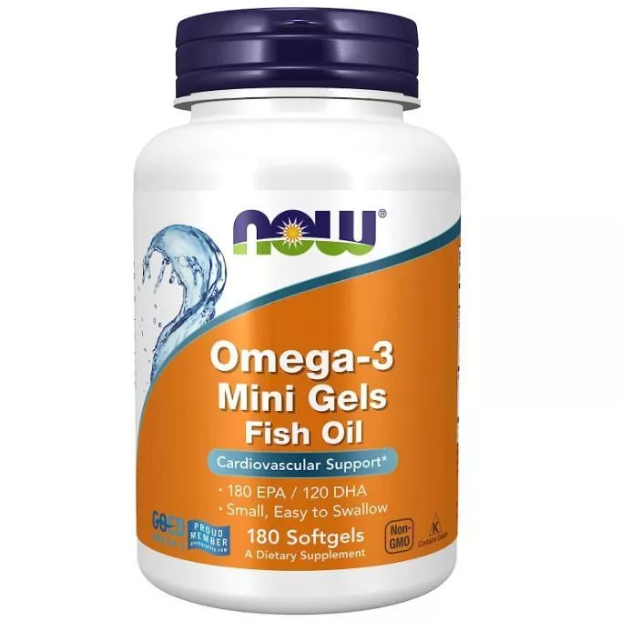 NOW Omega-3 Mini Gels 500mg 180 sgels фото