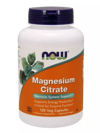 NOW Magnesium Citrate 400mg 120 vcaps фото