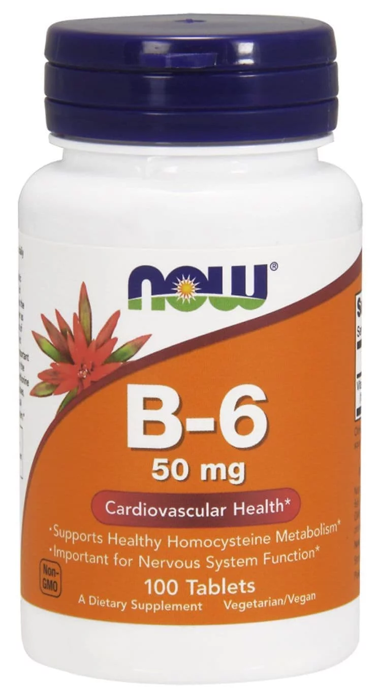 NOW Vitamin B-6 50 mg 100caps фото
