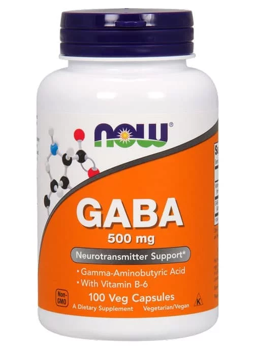 NOW GABA 500mg + B6 100 caps фото