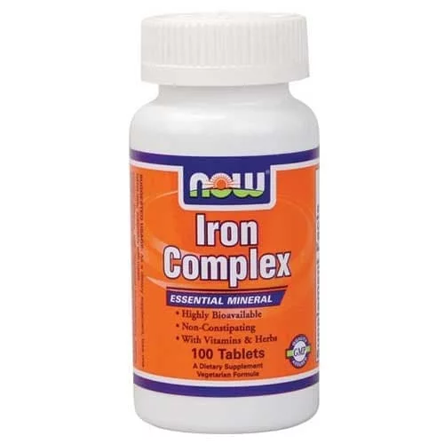 NOW Iron Complex 100 tabs фото