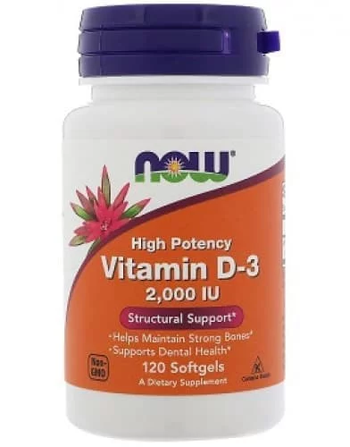 NOW Vitamin D-3 2000 ME 120 caps фото