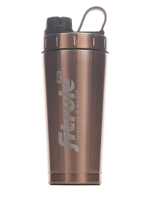 FitRule Шейкер алюминиевый с крышкой Twist 700ml (Золотой) фото