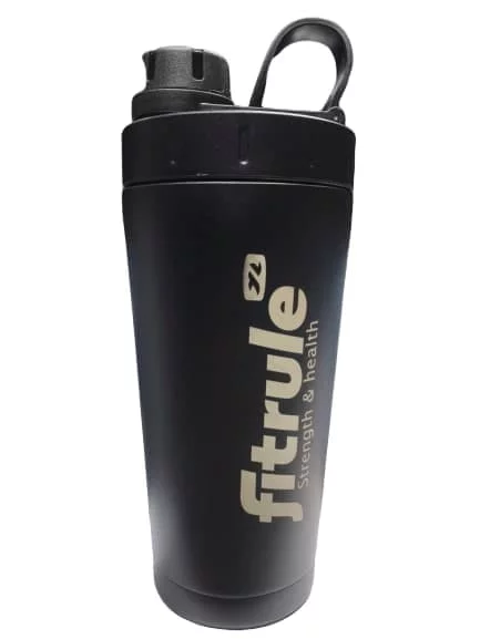 FitRule Шейкер алюминиевый с крышкой Twist 700ml (Черный) фото