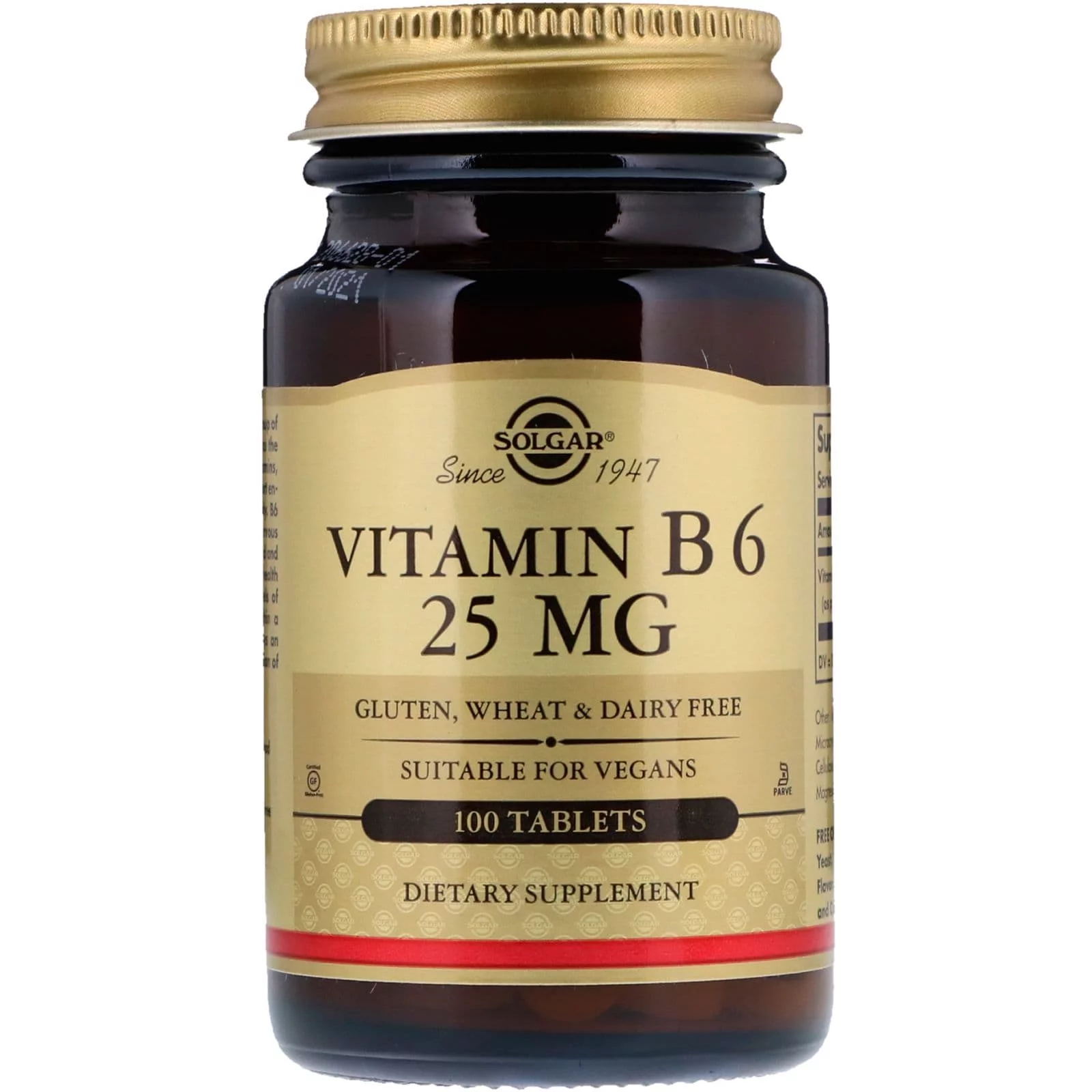 Solgar Vitamin B6 25 mg 100 tabs фото