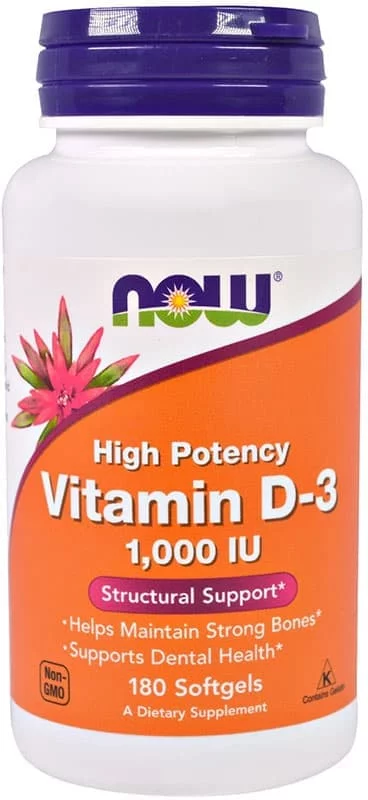 NOW Vitamin D-3 1000ME 180 caps фото