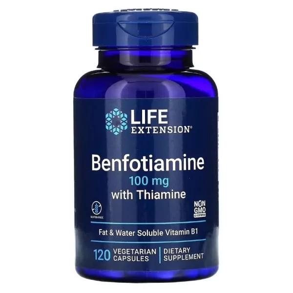 LIFE Extension Benfotiamine with Thiamine 100 mg 120 vcaps фото