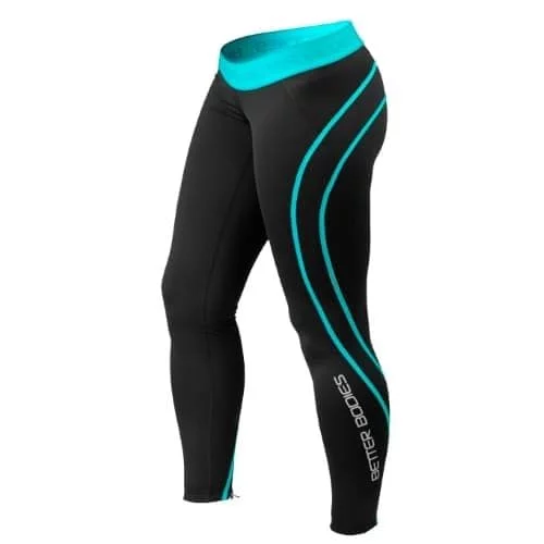 Лосины Better Bodies Athlete tights, леггинсы, черный/голубые фото